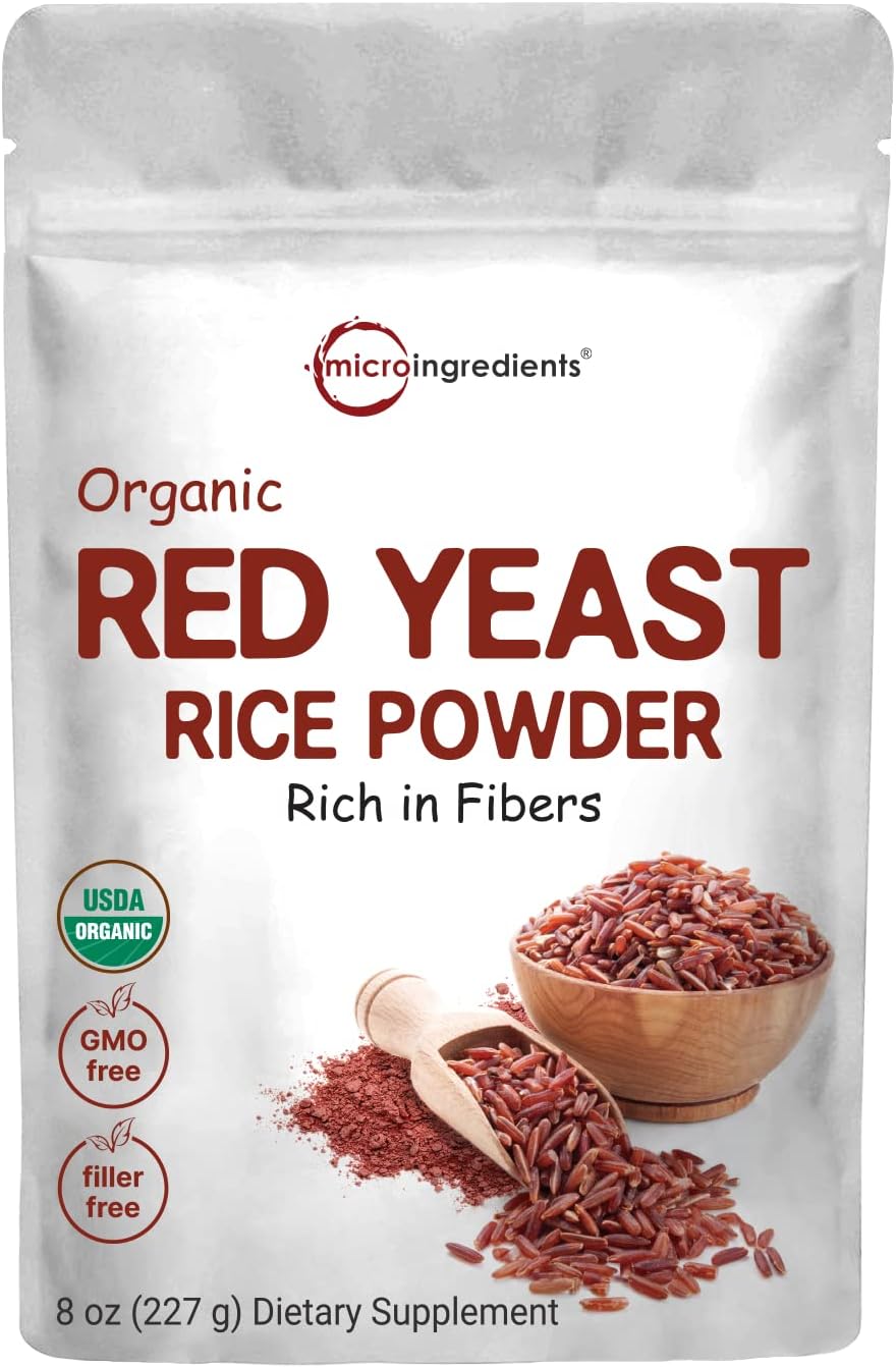 Organic Red Yeast Rice Powder, 8 Ounce (1 Year Supply), Non-GMO, Vegan Friendly