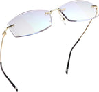 LifeArt Blue Light Blocking Glasses,Computer Reading Glasses,Rimless Frame Tinted Lens with Diamond,Stylish for Men (+1.00 Magnification)