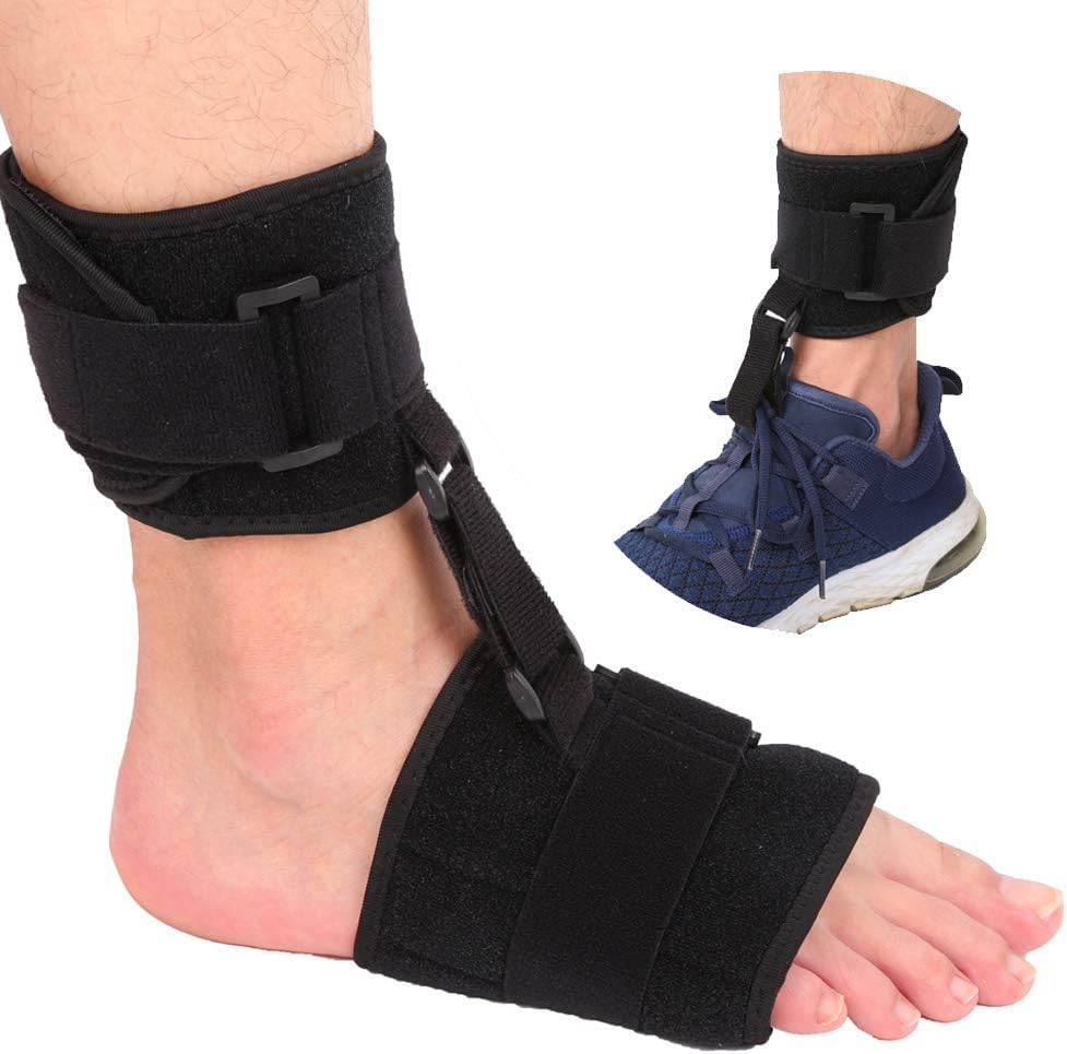 Soft AFO Drop Foot Brace for Unisex Adult Improve Walking Gait, Foot Orthosis Ankle Brace Support, Pain Relieve for Achilles Tendon, Comfort fit for Right, Left