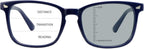 Vintage Square Progressive Multifocal Presbyopic Glasses, Photochromic Gray Sunglasses for Men Women Readers (Navy,+0.00/+2.00 Magnification)