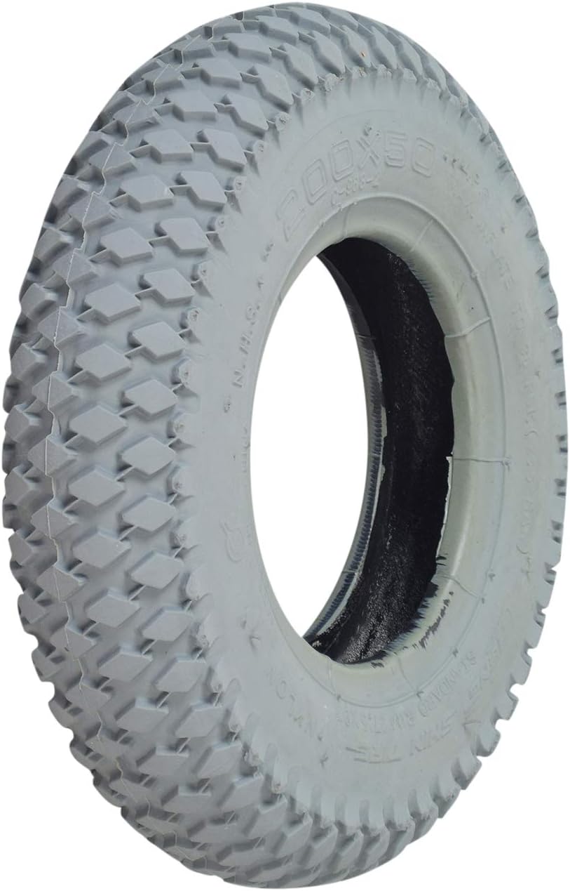 AlveyTech 200x50 Pneumatic Mobility Tire with Diamond Knobby C968 Tread for Heartway Gypsy Scooter (P33) - Replacement Tires for Power Chair and Scooters (TAG111001)