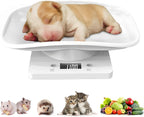 Goldmeet Pet Scale for Small Animals & Kitchen, Max 33lb Capacity with Tape Measure - Ideal for Newborn Kittens/Puppies Under 11 Inches