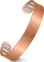 Feraco Copper Bracelet for Men, 5X Ultra Strength Magnetic Cuff Bangle with 5000 Gauss Neodymium Magnets, 99.99% Pure Copper Jewelry Gift, Adjustable