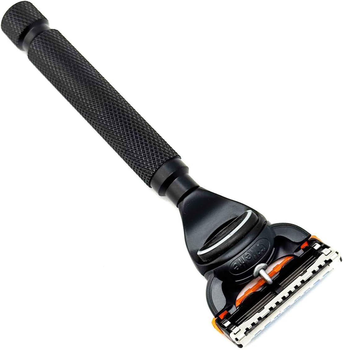 Parker 5-Blade Razor Handle Compatible with Gillette® Fusion® Cartridges – Weighted Metal Handle with Textured Grip for Smooth, Tug-Free Shaving | Luxury Men’s Gift | 1 Cartridge Included (BLACK)