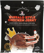 Supreme Beef Jerky, Halal Chicken Jerky, Zabiha Halal Certified Jerky, Handcrafted Gourmet Meat Snacks, 2.5 oz Buffalo Style Chicken, 2.5 Ounce, Pack of 1