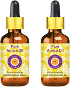 Deve Herbes Arnica Oil (Arnica Montana) with Two Glass Droppers | Infused | Pure | Non-Sticky | Lightweight | for Facial Care | Men & Women | 15ml X 2 (1 oz)
