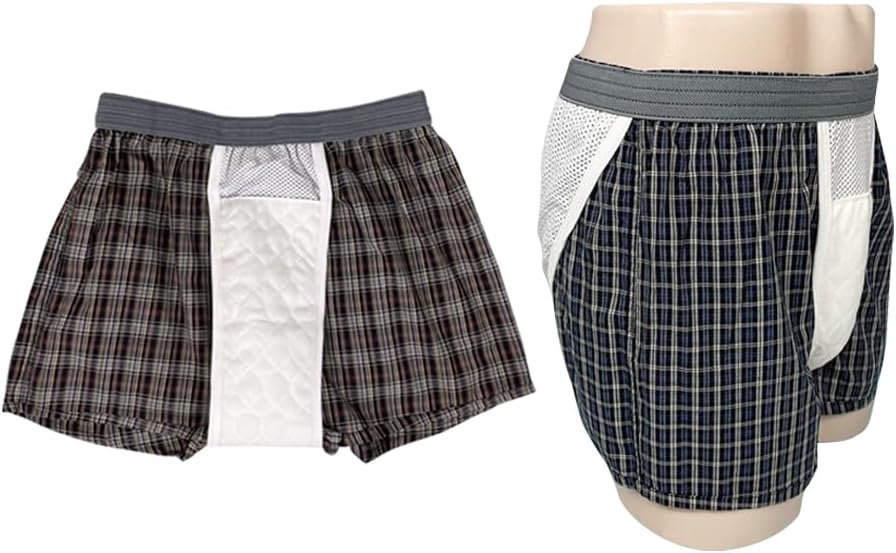 Light Urinary Incontinence Underwear for Men 2 Pack, Absorbent Briefs for Post Surgery Dribbling