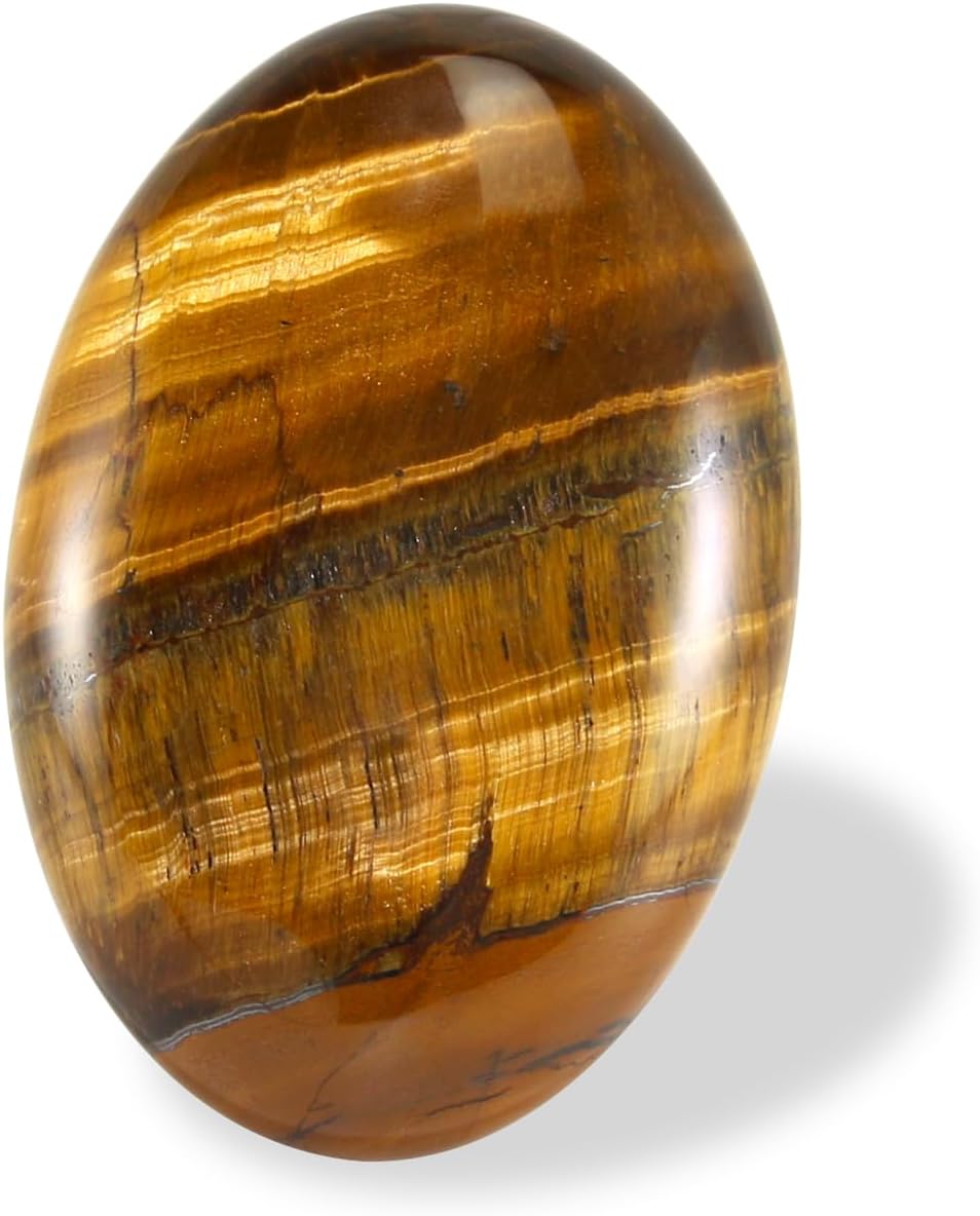 Tigers Eye Crystal Palm Stone, Worry Stones, Crystals and Healing Stones, Polished Rocks, Natural Gemstones, Chakra Stones for Healing Crystals Daily Use