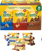 Express Minds llc - BelVita Breakfast Biscuits Variety Packs | 3 Natural Flavors - 12 Chocolate belVita Snack Packs, 12 Cinnamon Brown Snack Packs, and 12 Blueberry Snack Packs