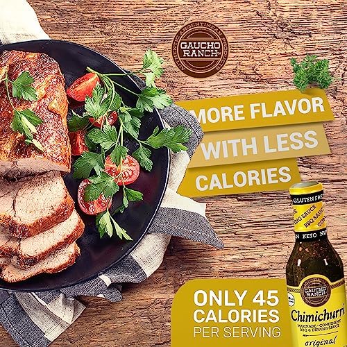 Gaucho Ranch Chimichurri Sauce Original Flavor | Chimichurri Seasoning Mix of Parsley, Garlic and Rosemary with Hints of Oregano | Adobo Sauce Gluten Free, Keto, Vegan | Ideal for Meat - 12.5oz