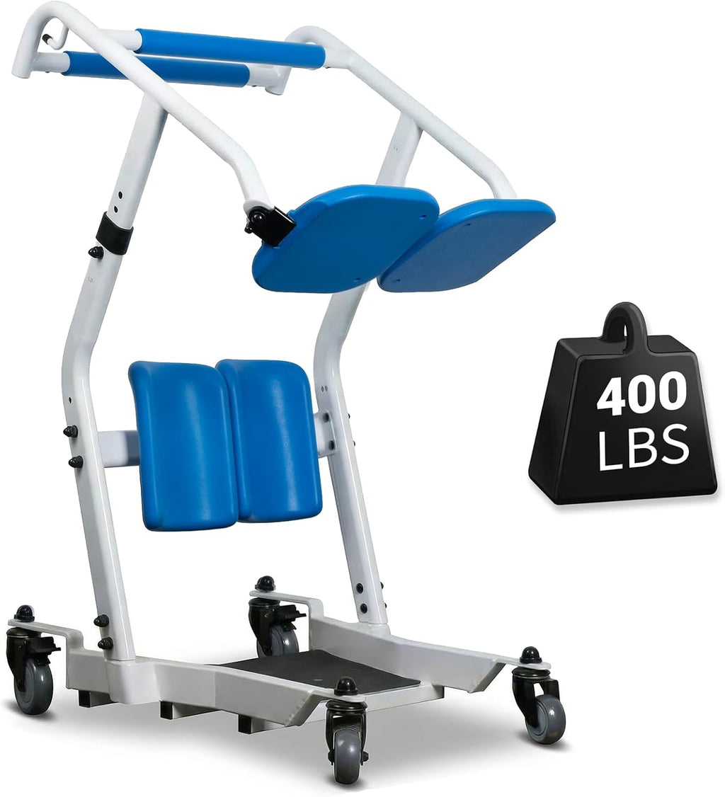 Sit to Stand Lift for Elderly with Wheels, One-Step Stand Assist Aid, Muscle Building, Patient Lift Transfer Chair for Home Care, Elderly Lift Assist Devices for Seniors Adults Disabled, 400 lbs