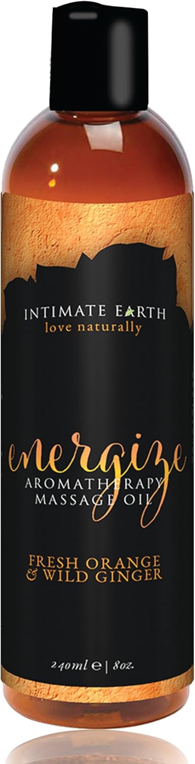 Intimate Earth Energize Massage Oil, 8 Ounce