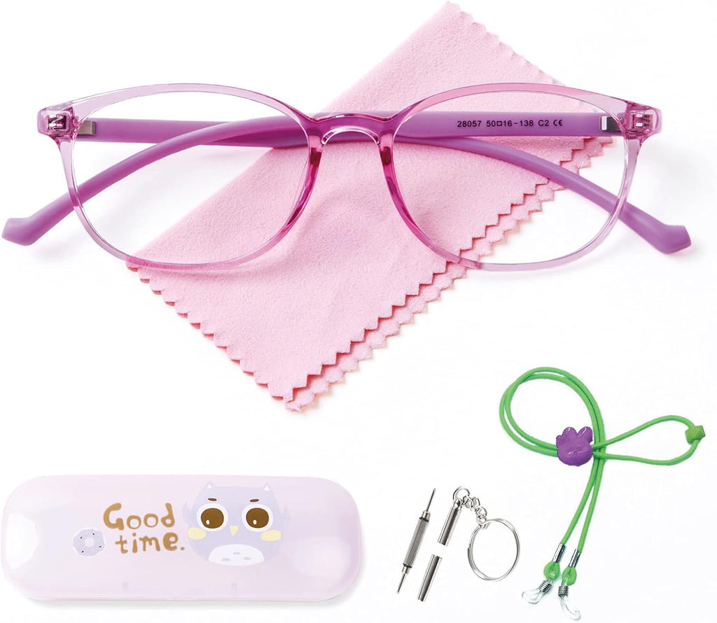 Ultra-Light Blue Light Blocking Glasses with Case for Kids and Teens,Anti Eyestrain &UV400