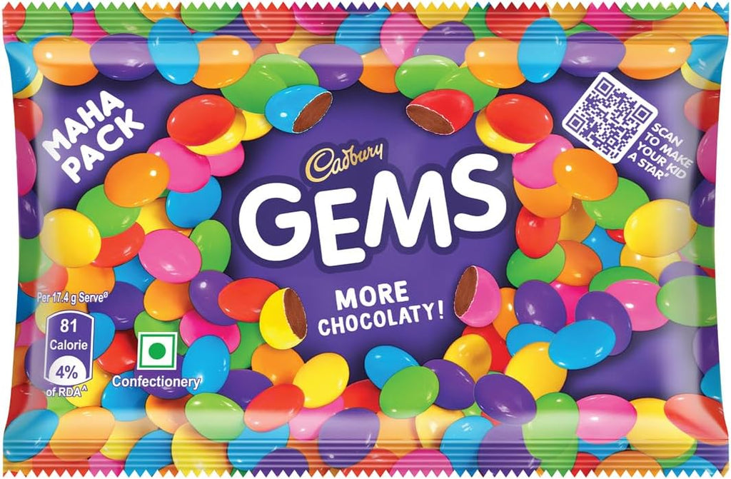 Cadbury Gems Chocolate Pouch, 17.4 g