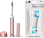 Pop Sonic The Ultimate Pro Toothbrush (Rose Gold) Bonus 2 Pack Replacement Head | Rechargeable Toothbrush w/Up to 40,000 Brush Strokes/Minute