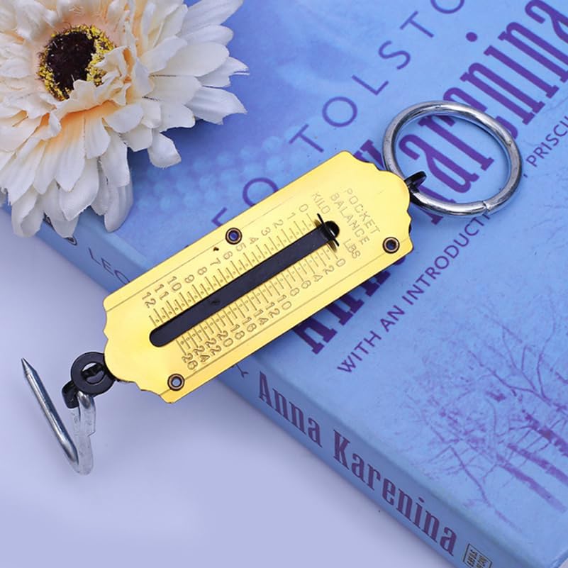 VALICLUD Spring Fish Scale, Portable Fishing Scale with Hook Large Handle Hanging Luggage Scale Handheld Aluminum Tube Weigher