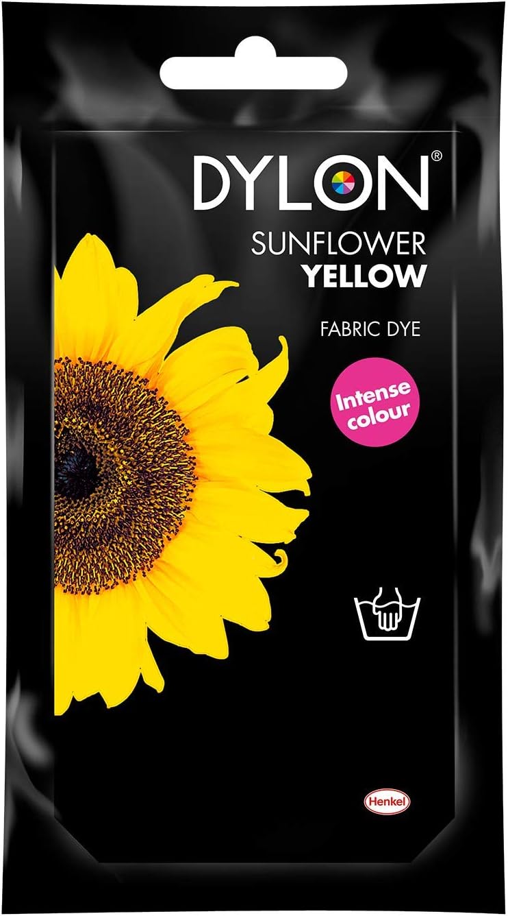Dylon Hand Dye, Fabric Dye Sachet for Clothes & Soft Furnishings, 50g - Sunflower Yellow