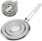 HIC Kitchen Heat Diffuser Reducer Flame Guard With Removable Handle, Stainless Steel, Distributes Heat Evenly And Reduces Scorching, For Gas Electric Glass Stovetops, 8.25-Inch