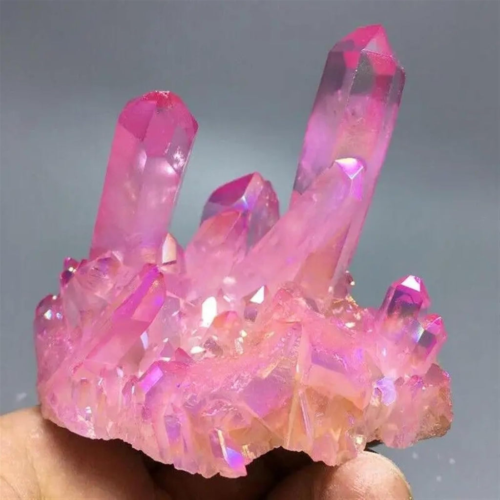 Rainbow Halo Crystal Quartz Cluster Home Furnishings Room Decoration Stone Gifts Decor(80-100g)