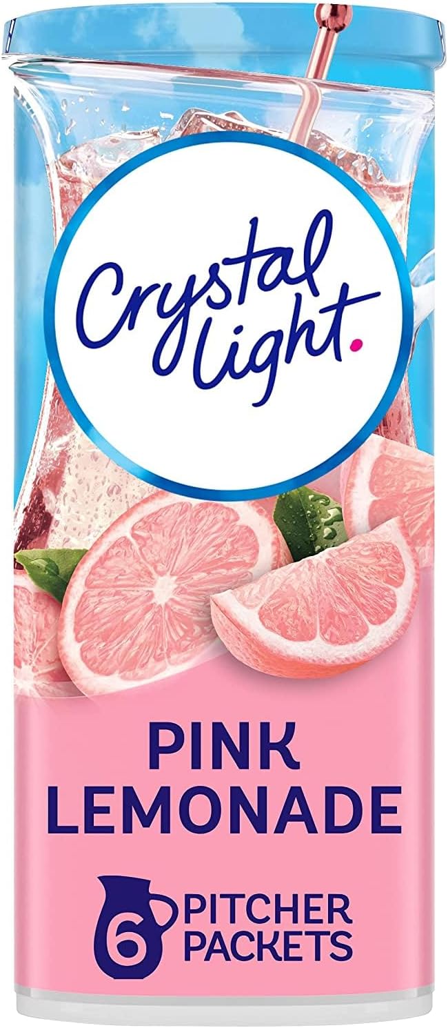 Crystal Light Pink Lemonade Drink Mix, 12-Quart 2.9-Ounce Canister (Pack Of 3)