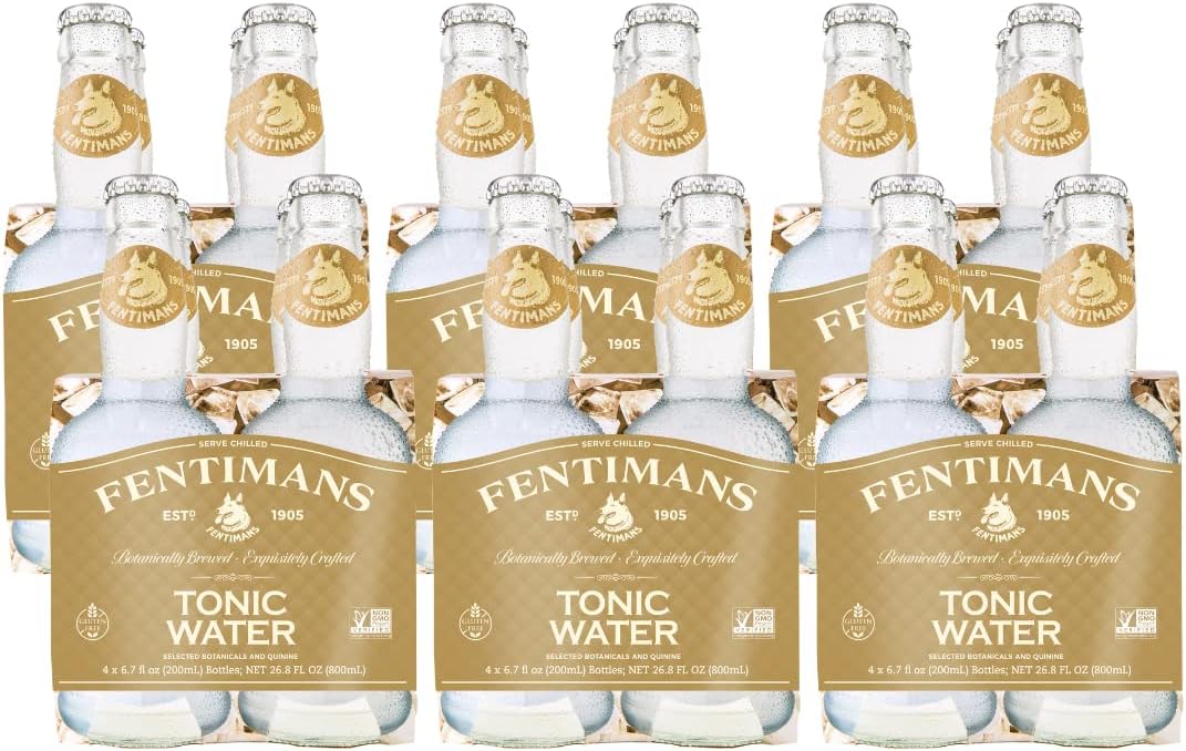 Fentimans Sparkling Tonic Water - Crafted Tonic Water with Quinine, All Natural Mixer, No Artificial Flavors, Preservatives or Sweeteners, Craft Soda, Botanically Brewed - 6.7 Fl Oz (Pack of 24)