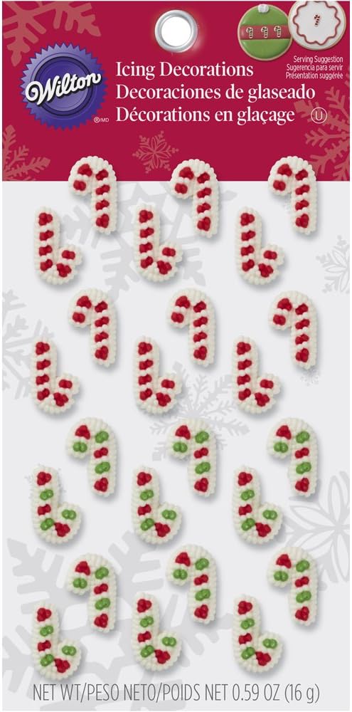 Wilton Mini Candy Cane Edible Cupcake Toppers