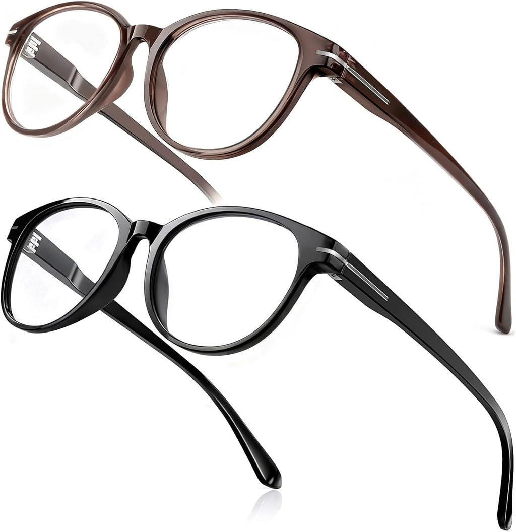 Distinctive Progressive Multifocus Reading Glasses Women, Retro Lady Anti Blue Light/Eye Fatigue Computer Reader