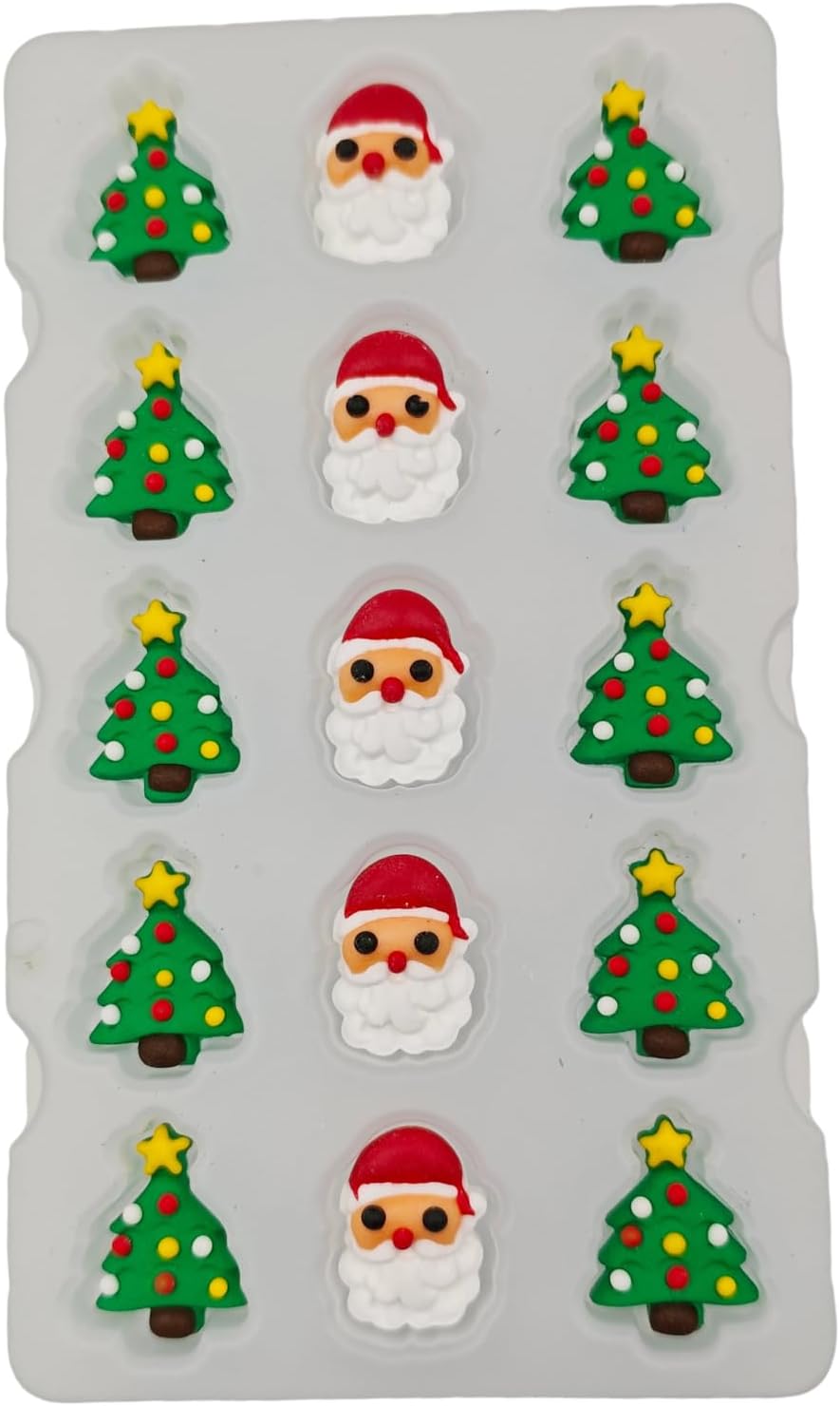 Edible Christmas Themed Sugar Santa Claus cake decorations, Christmas Tree cupcake toppers, perfect Icing Cookies decro for Xmas Gingerbread House, Macaron and Cakecicles Decorating