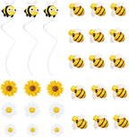 27PCS Bee & Sunflower Cake Toppers for Daisy Themed Birthday Party