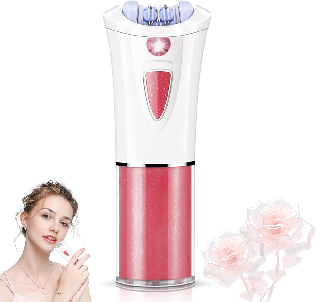 Epilator for Women Facial Hair Removal, Smooth Glide Electric Epilator with LED Light, Rechargeable Electric Hair Remover for Face, Bikini, Arms & Legs, Women's Electric Tweezers for Facial Use
