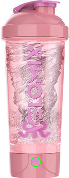 VELOMIX Electric Protein Shaker Bottle - 24 oz | USB-C Rechargeable | Leak Proof Shaker Cups for Protein Shakes | Portable Blender for Shakes and Smoothies (Electric - Pink)