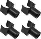 4 Pack Wheelchair Seat Rail Guide Replacement Fits 7/8 Inch Tubing, Steel Standard Wheelchairs and Transport Chairs Common Parts, Wheelchair Supplier, Detachable Arm Frame Seat Rail Guide, (Black)