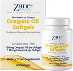 130 mg Carvacrol - 150 mg Oregano Oil per Softgel. Zane Hellas Oregano Oil Softgel - Contains 30% Greek Essential Oil of Oregano. 120 Softgels.