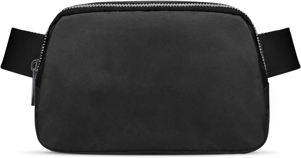 JSJ Mini Black Fanny Pack for Women & Men,Valentines Day Gifts for Girls Teens Kids Daughter Sister Her,Trendy Stuff Crossbody Bags Cute Everywhere Belt Bags.(Black)