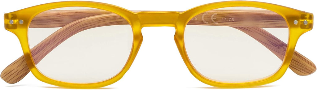 Bamboo-look Arms Blue Light Filter UV Protection Computer Reading Glasses Women