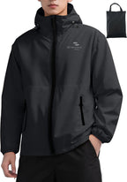 Stylish Rain Jacket Men Women's Lightweight Waterproof Packable Rain Shell Jacket Raincoat with Hood for All-Sport