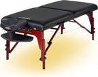 Master Massage 31" Extra Wide Montclair Pro Memory Foam Portable Massage Table Package in Black with Reiki and Ambient Lighting System