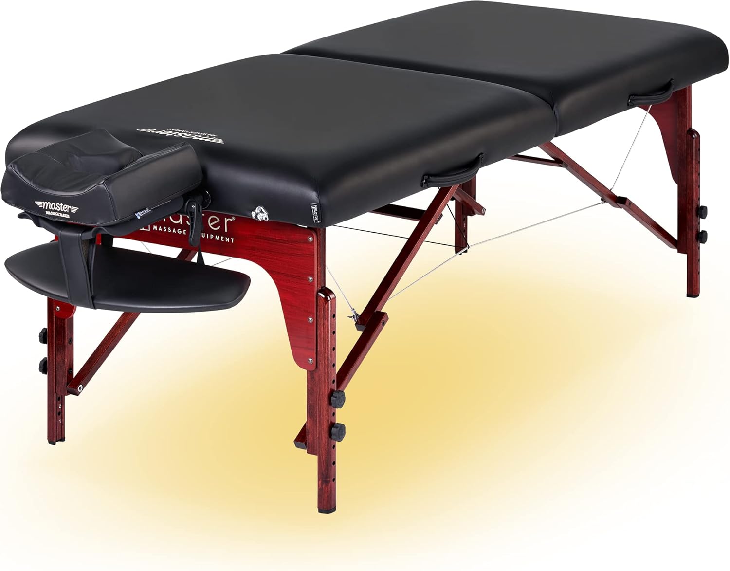 Master Massage 31" Extra Wide Montclair Pro Memory Foam Portable Massage Table Package in Black with Reiki and Ambient Lighting System