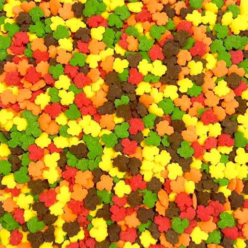 PhilaeEC Fall Maple Leaf Sprinkle for Cake Decoration Edible Autumn Cake Baking Cookie Cupcake Toppers Decoration Thankgiving Halloween Christmas Supplies
