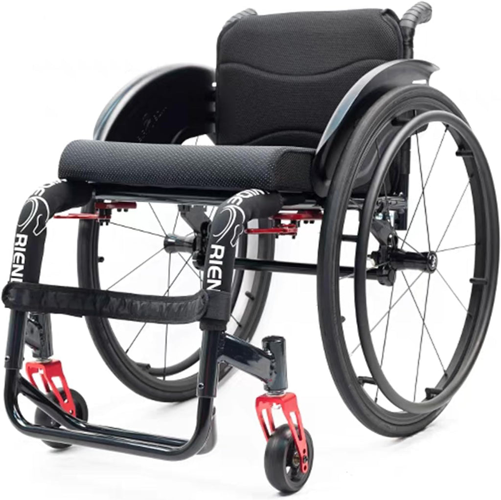 Portable Transport Wheelchair,Small Lightweight Compact Wheelchairs,Aluminum Alloy Wheelchair,All-Terrain Sports Wheelchair,Self-propelled Manual Wheelchairs,with Handbrake,Anti-Tip Wheels(Size:40cm/1