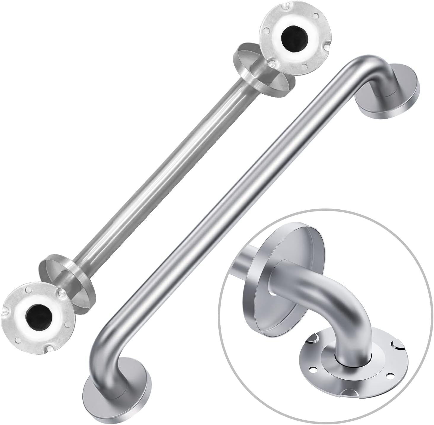 Handicap Grab Bars, 2 Pack 18 Inch Shower Grab Bar for Seniors, 304 Stainless Steel ADA Grab Bars for Bathtubs and Showers, Toilet, Safety Shower Handles for Elderly, Disabled, Injury (Brushed Nickel)