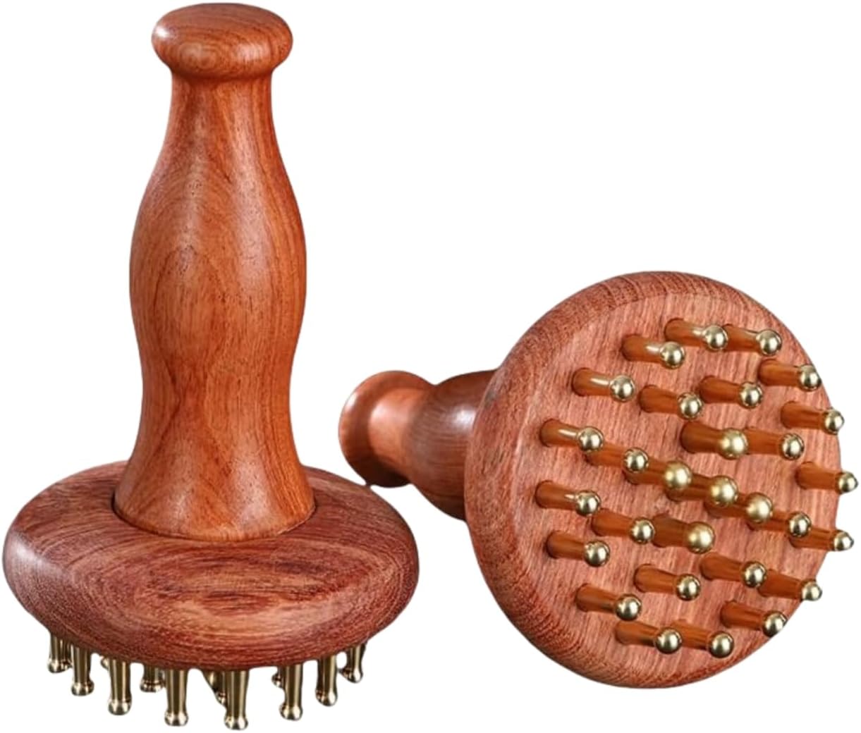 Wood Therapy Massage Tools 29-Teeth Copper Head Massager, Home SPA Body Relaxing and Stress Relief Handheld Massager, for Legs, Arms, Neck, Shoulder (1 Pcs)