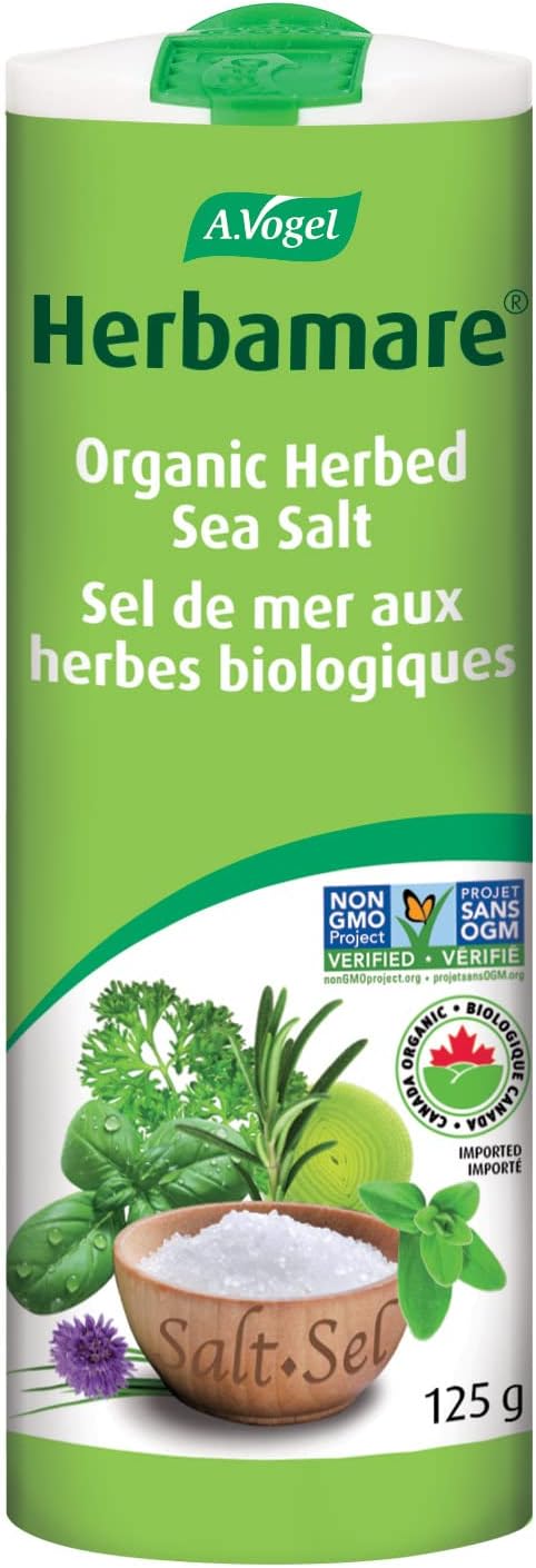 A.Vogel Herbamare Original - Herbed Sea Salt Infused with Fresh Organic Herbs and Vegetables - 1/3 Less Salt - Non-GMO Project Certified - MSG and Gluten Free - Vegetarian and Vegan - 125 G