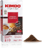 Kimbo Espresso Napoli Ground Coffee | Dark Roast | Intense Aroma & Long Lasting Flavor | 10/13 Intensity | 8.8 oz (250g) Brick