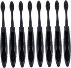 Homoyoyo 8pcs Portable Folding Toothbrush Set for Travel - Medium Firm Bristle Design - Collapsible and Compact for Men and Women for Camping and Emergencies Gray and Black