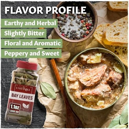 Eastanbul Bay Leaves, 1.1oz, Dried Bay Leaves Whole, Bayleaf, Farm Fresh, Handpicked Vegan Laurel Leaves, Turkish Spice for Cooking, Tea, Natural, Vegan, Gluten Free