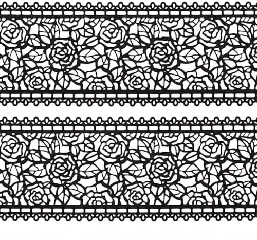 Funshowcase Large Pre-Made Ready to Use Edible Cake Lace Rose Blossom Black 14-inch 10-piece Set