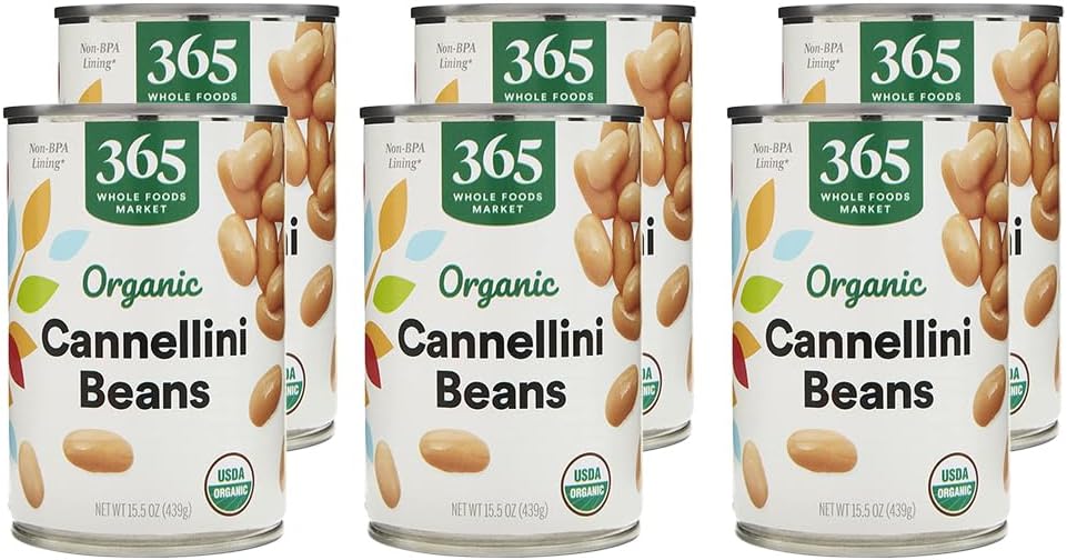 365 by Whole Foods Market,Organic Cannellini Beans,15.5 Ounce,(Pack of 6)