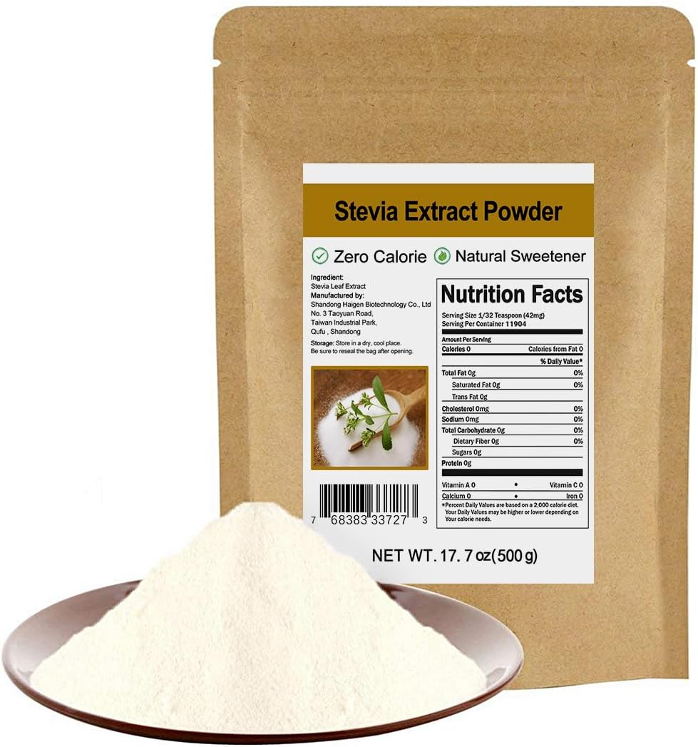 Pure Stevia Extract Powder without Erythritol 17.7oz(500g) - Highly Concentrated Stevia Powder Sweetener, Zero Calorie, No Artificial, Natural Sugar Alternative