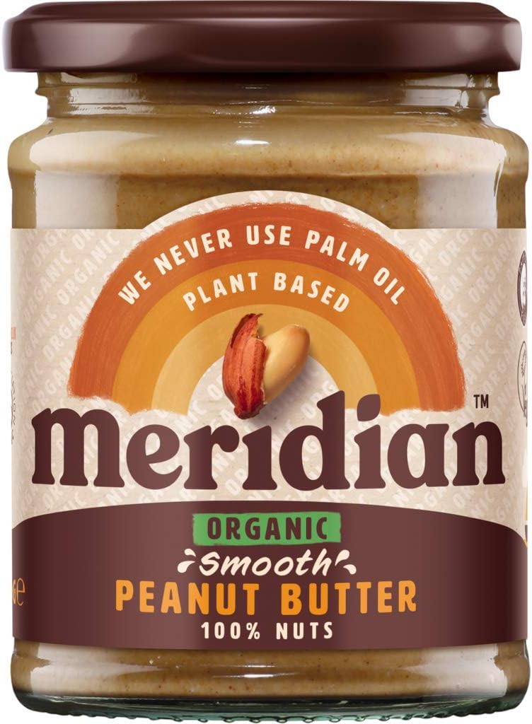 Meridian Organic Smooth Peanut Butter No Added Sugar (280g) - Pack of 2